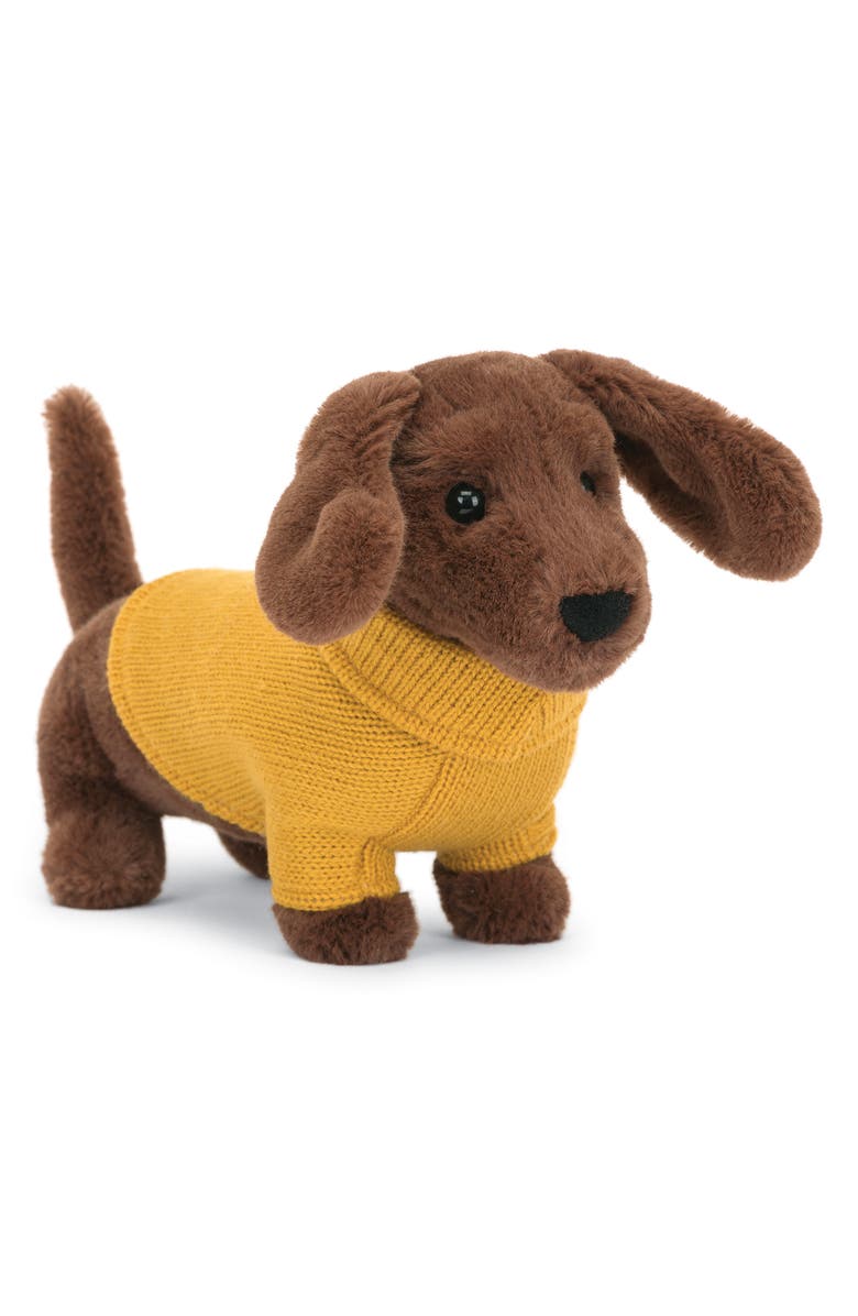 Jellycat Sweater Sausage Dog Stuffed Animal, Main, color,