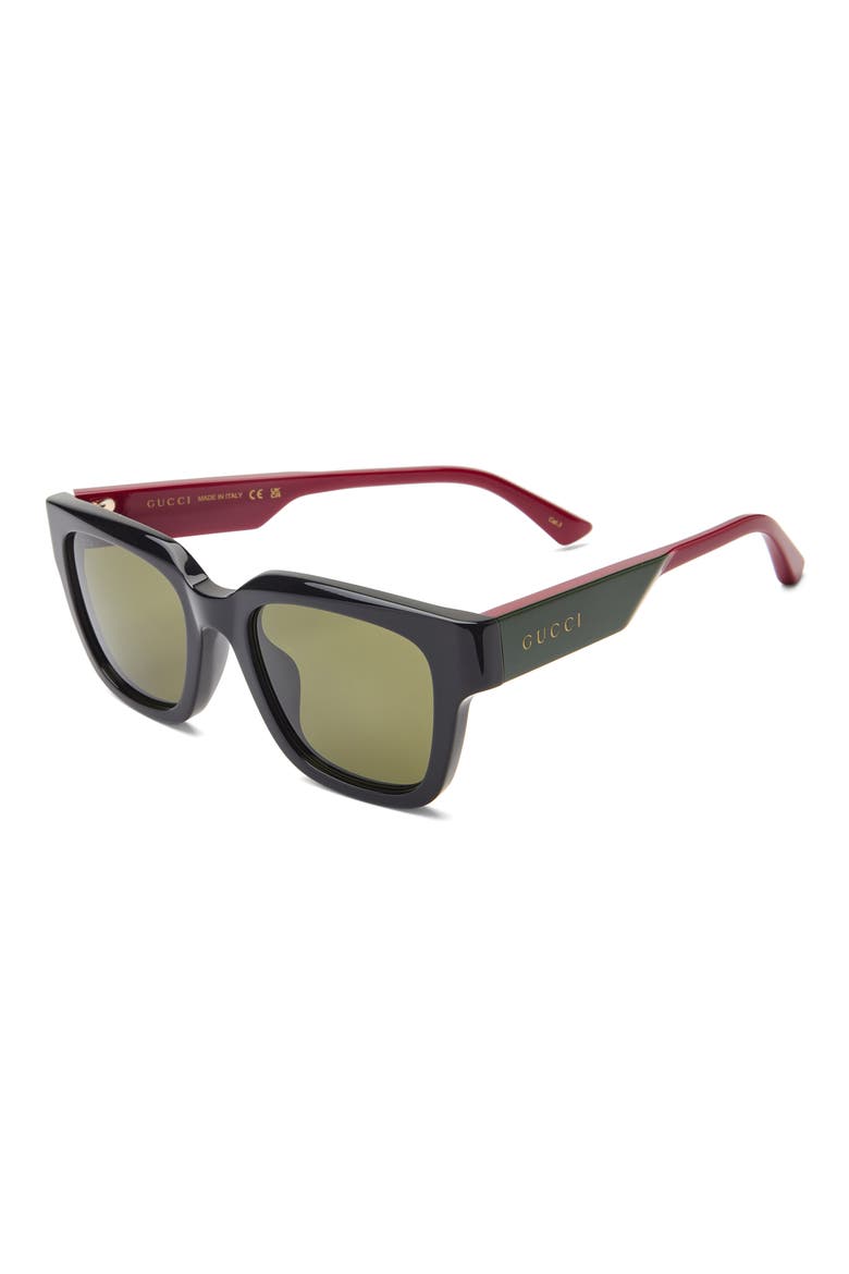 Square Sunglasses, Alternate, color, BLACK RED GREEN