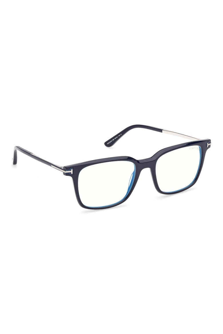 53mm Square Optical Glasses, Alternate, color, NAVY BLUE / SHINY PALLADIUM