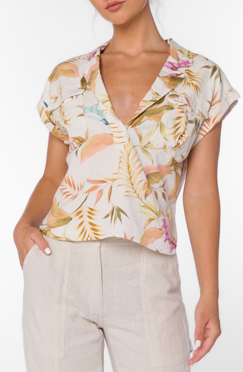 VELVET HEART Gavin Linen Top, Main, color, Vintage Tropical