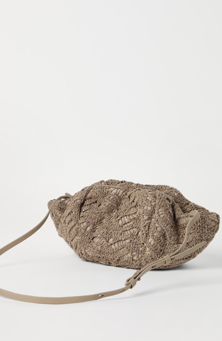 Brunello Cucinelli Marina Foliage Lace Pouch bag, Alternate, color,