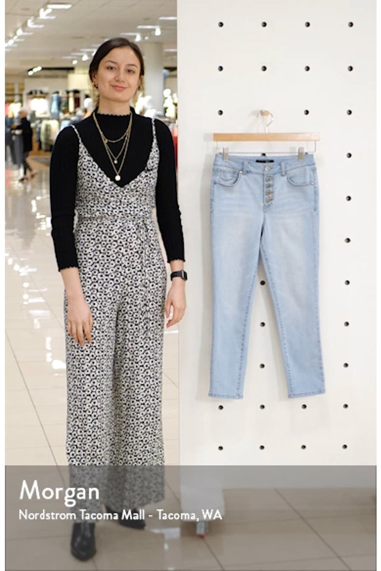 High Waist Button Fly Crop Skinny Jeans video