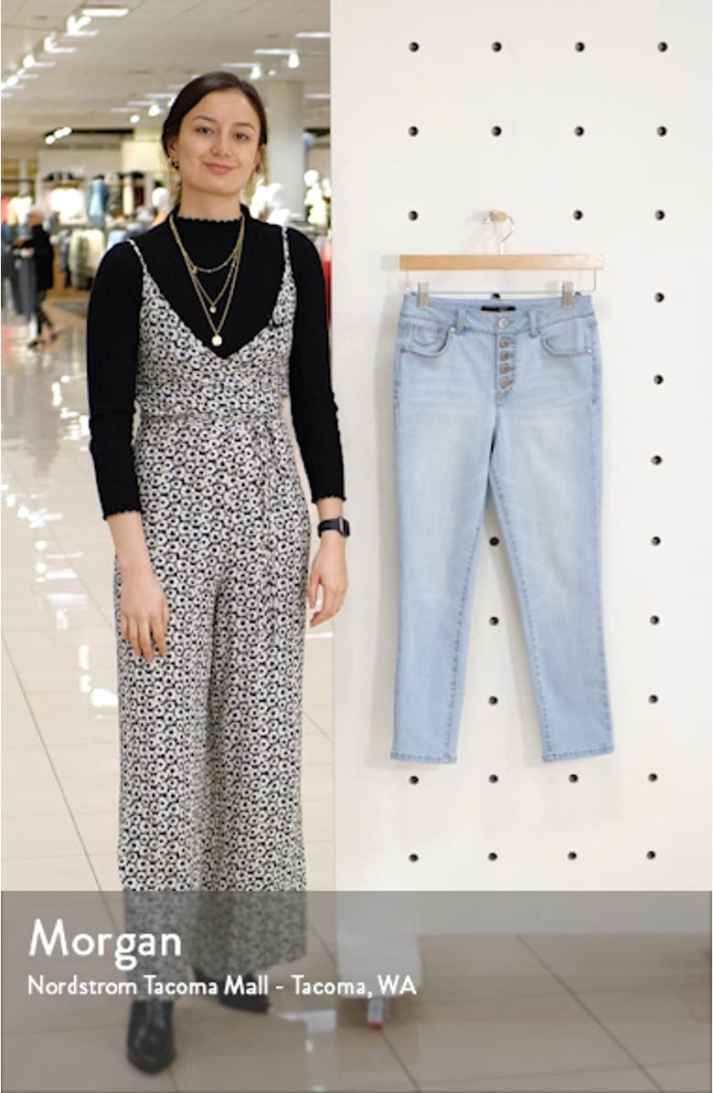 High Waist Button Fly Crop Skinny Jeans, sales video thumbnail