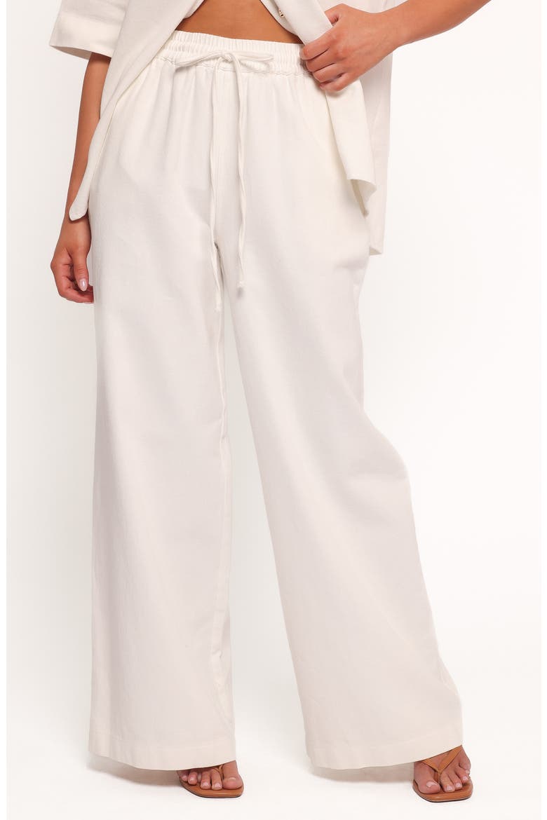 Odelia Drawstring Denim Pants, Main, color, OFF WHITE