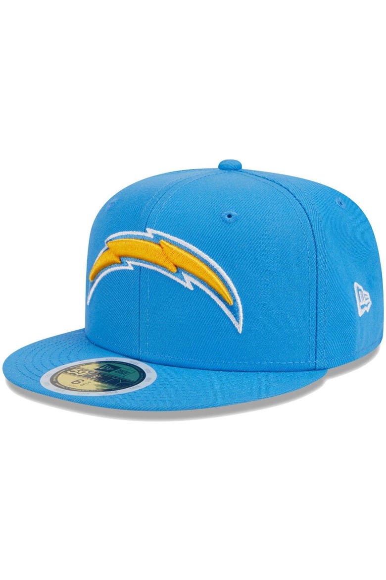 Youth New Era Powder Blue Los Angeles Chargers  Main 59FIFTY Fitted Hat, Main, color, Powder Blue