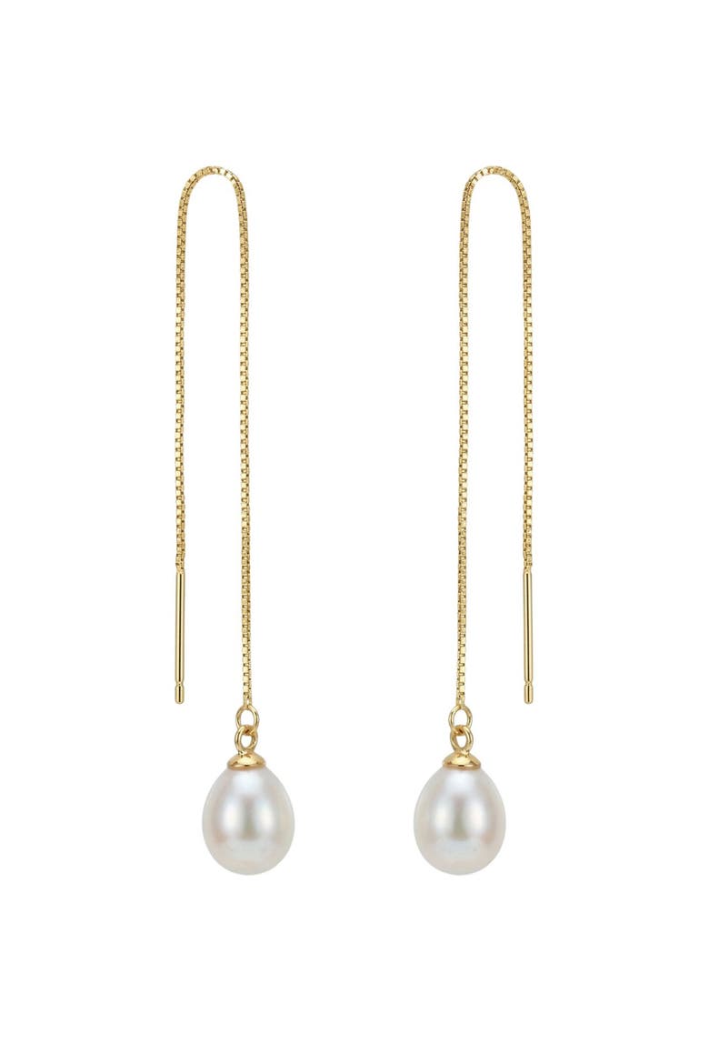 Lilith pearl thread earrings, Main, color, White