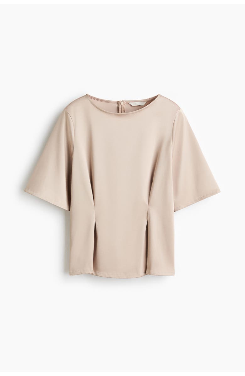 H&M Waisted Blouse, Main, color, Light Beige