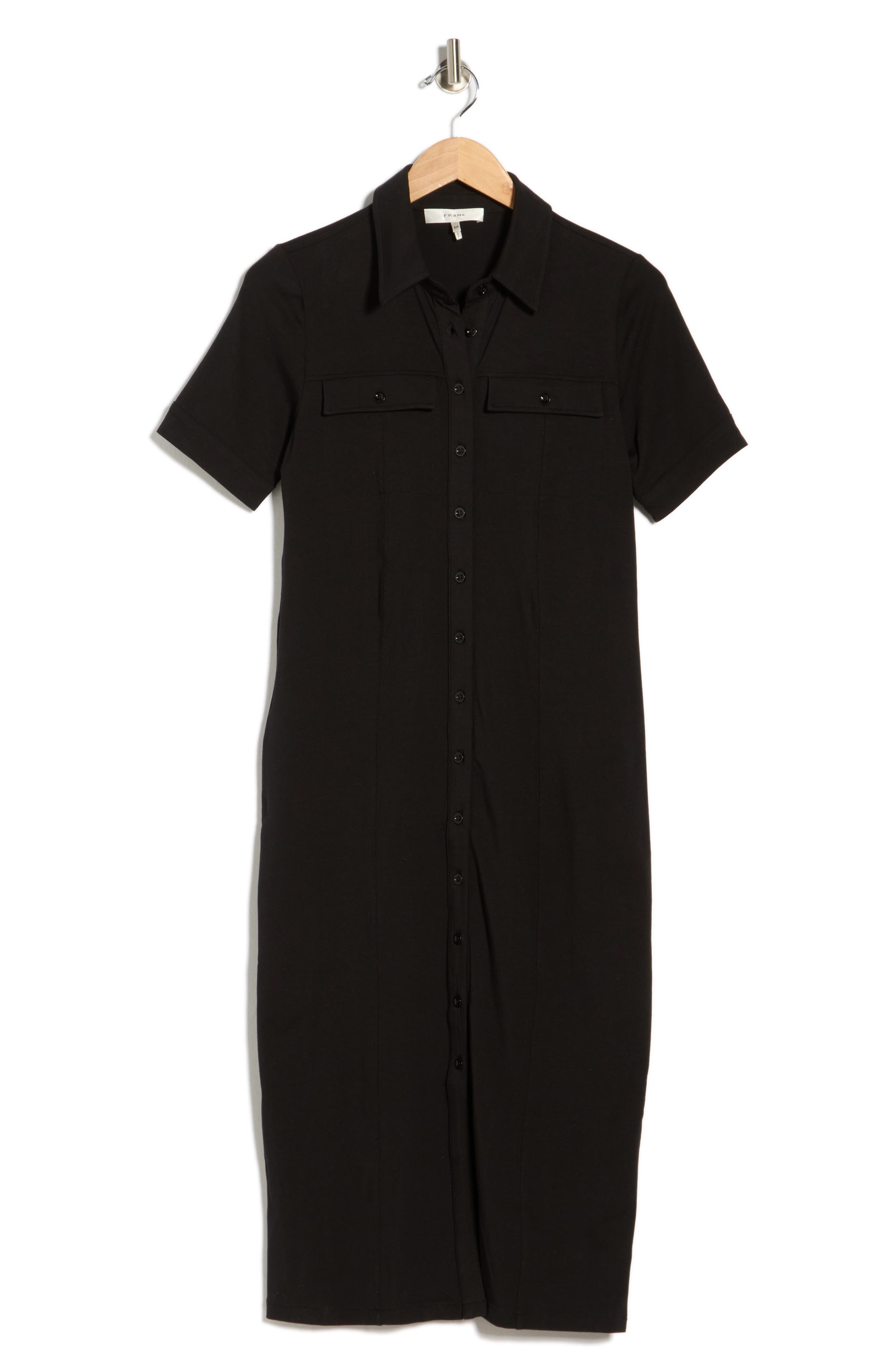 FRAME Short Sleeve Jersey Shirtdress