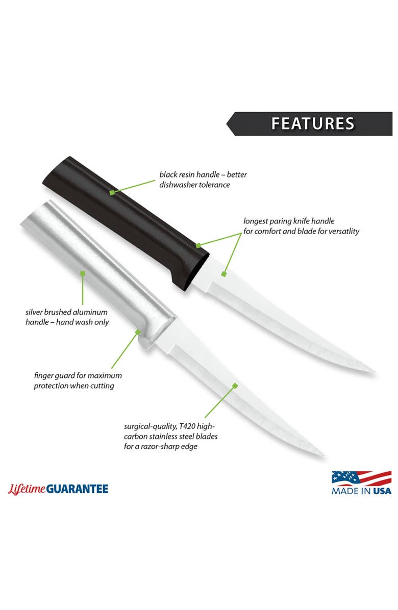 Rada Cutlery 4.375-Inch Super Parer Stainless Steel Blade, Alternate, color, Black