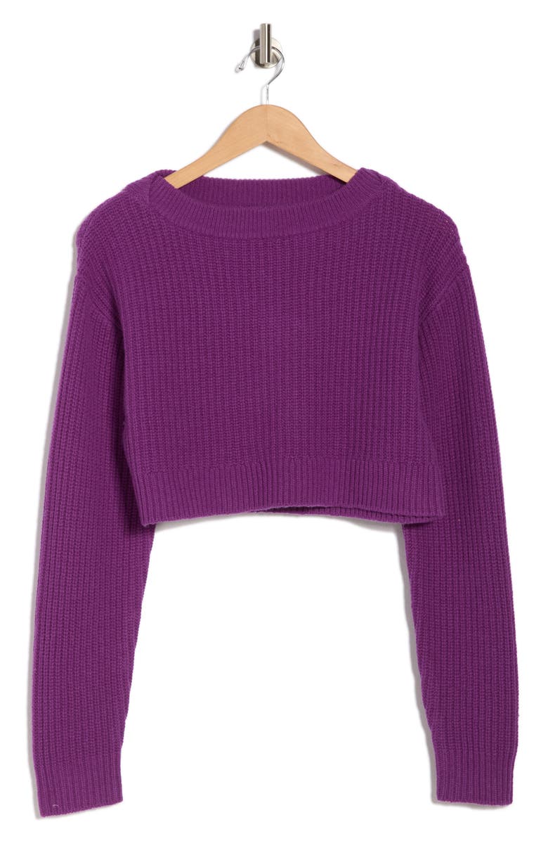 Re/Done Boatneck Crop Pullover Sweater, Main, color, Purple