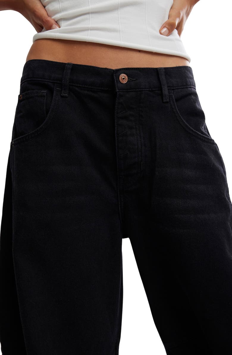 Free People Good Luck Barrel Leg Jeans, Alternate, color, Soundwave