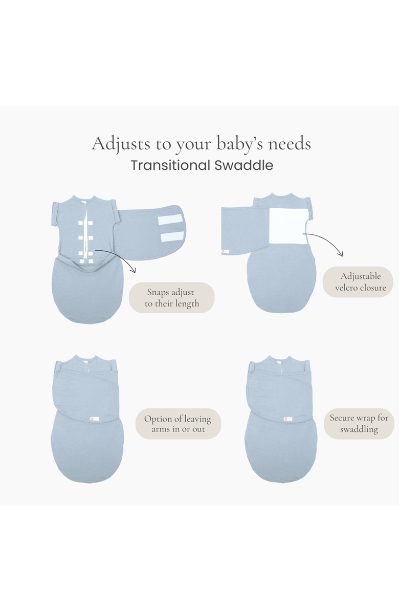 embé Baby Transitional Short Sleeve Swaddle Sack, Alternate, color, 