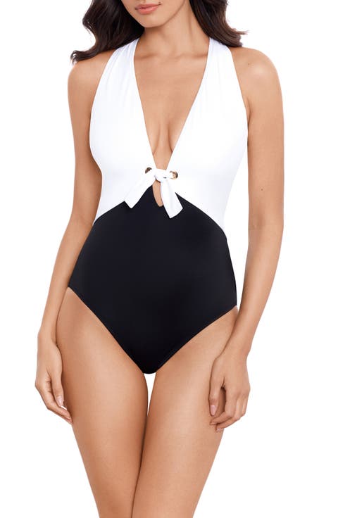 Juxtapose Halle Colorblock One-Piece Swimsuit