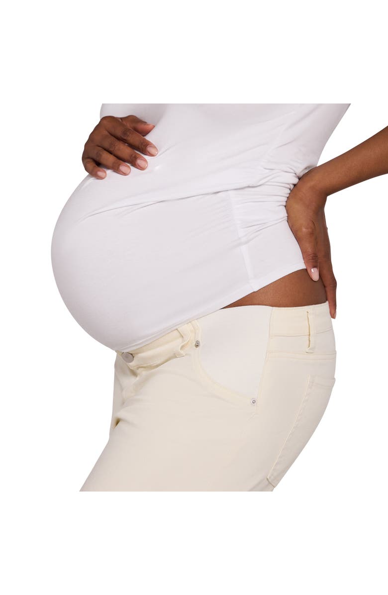 MOTHERHOOD MATERNITY Under the Belly Dart Barrel Leg Jean, Alternate, color, Vintage White Wash