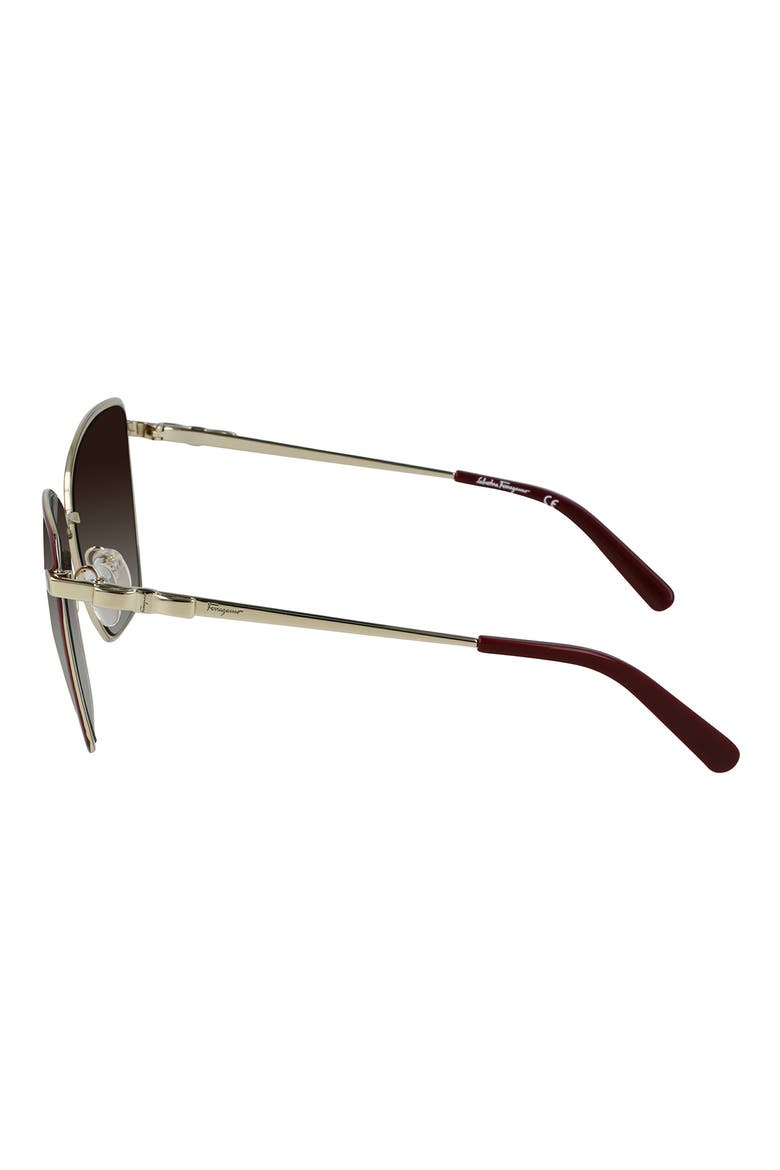 Vara 59mm Rectangular Sunglasses, Alternate, color, GOLD/ BURGUNDY