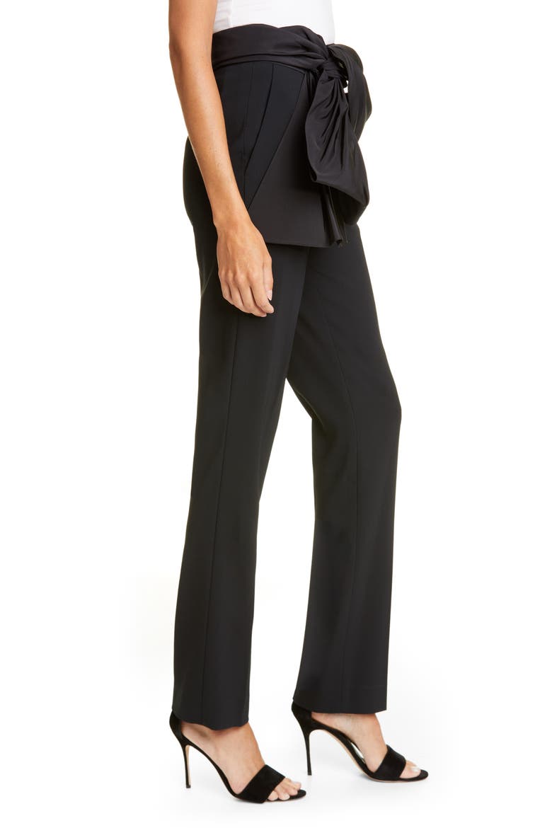 Tie Belt Straight Leg Pants, Alternate, color, BLACK/ BLACK