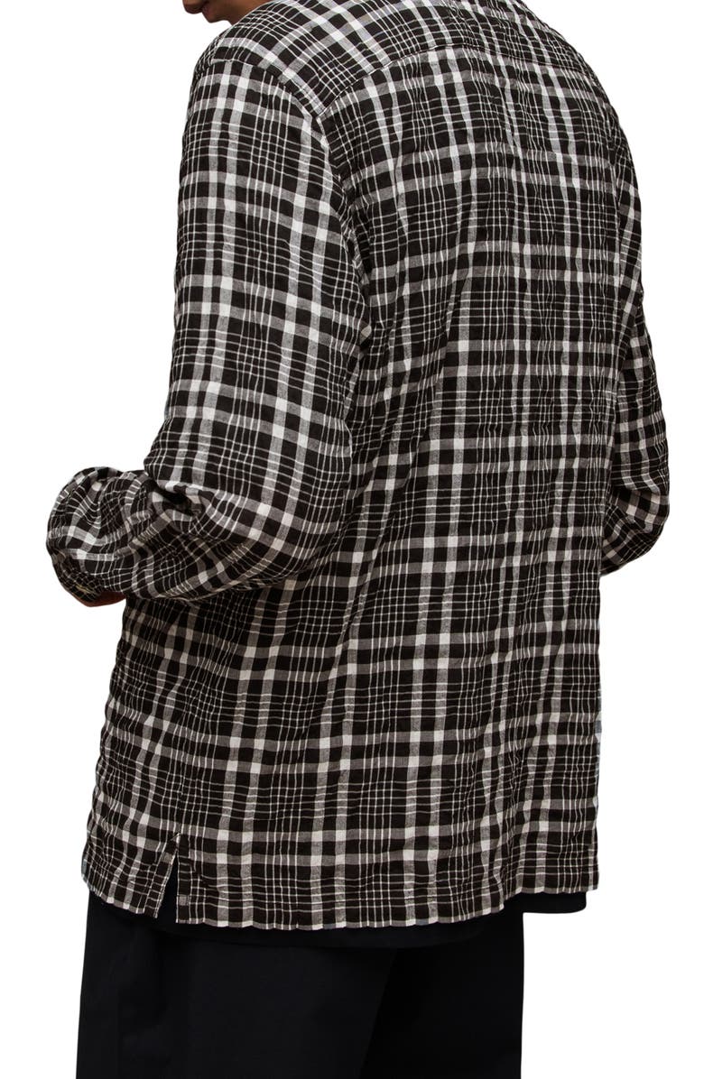 AllSaints Corvus Relaxed Fit Check Button-Up Shirt, Alternate, color, Jet Black