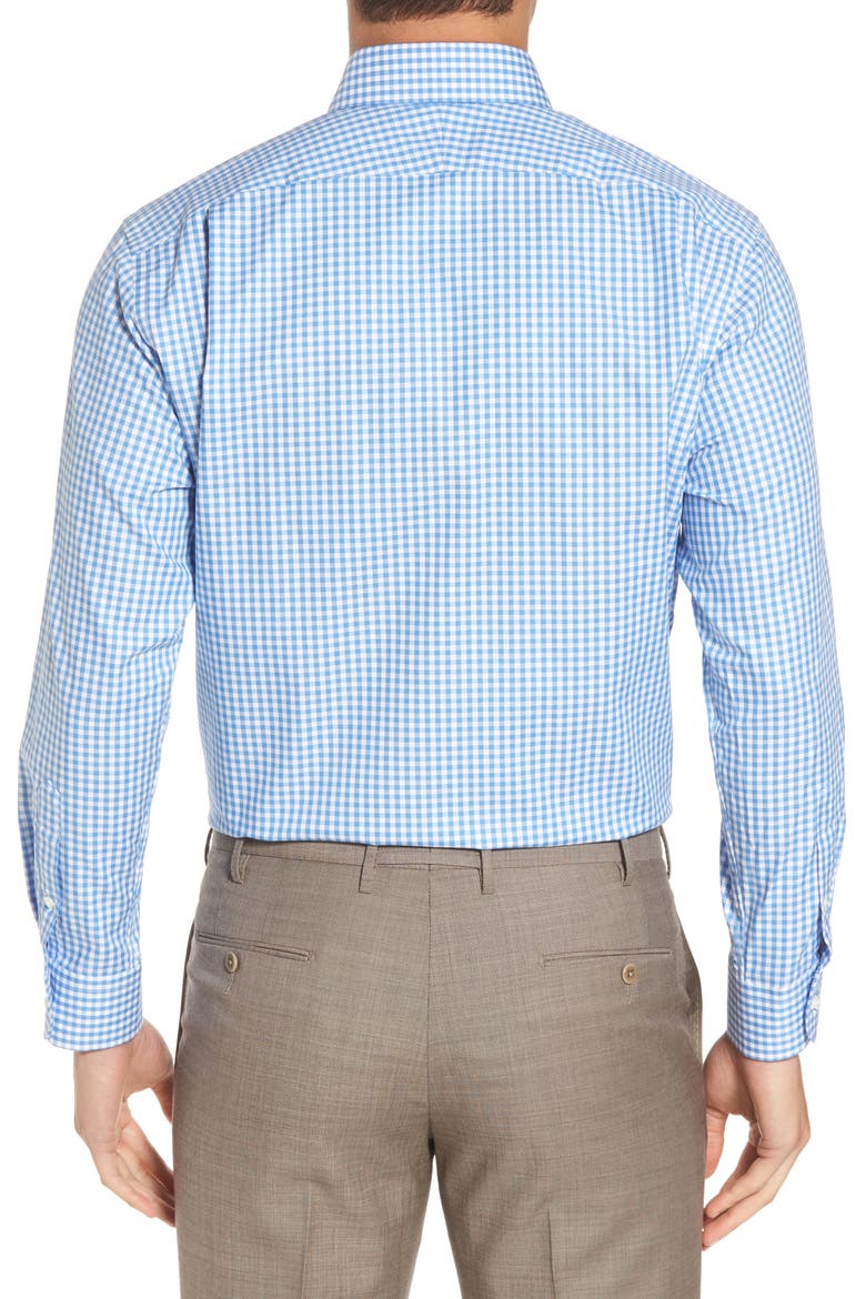 Men's Shop Traditional Fit Non-Iron Gingham Dress Shirt, Alternate, color, BLUE BELL