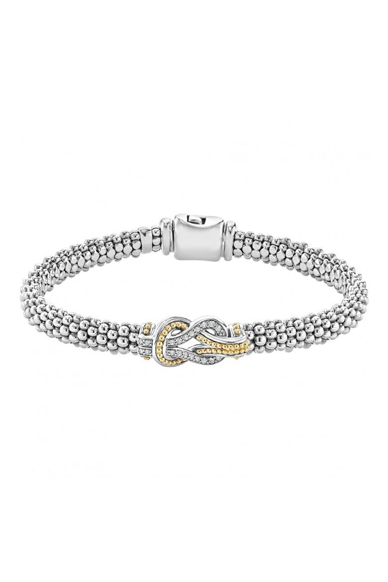 Newport Diamond Knot Bracelet, Main, color, SILVER