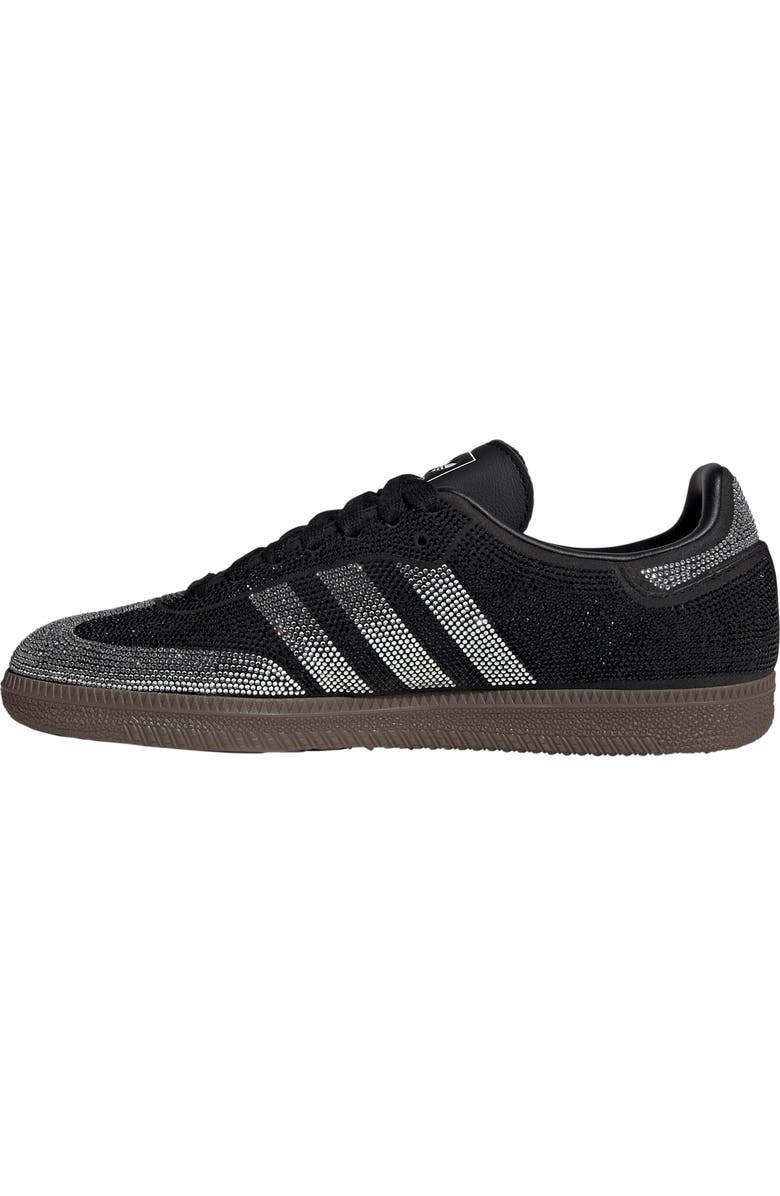 adidas Samba OG Crystal Embellished Sneaker, Alternate, color, Black/ Black/ White