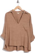 MAX STUDIO Roll Tab Sleeve Popover Top