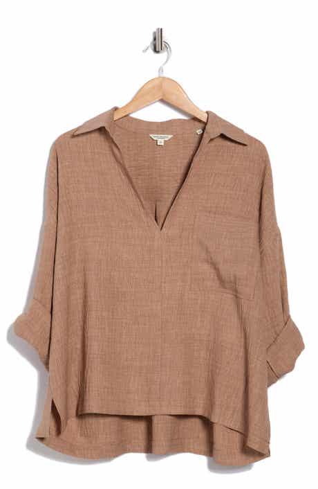 MAX STUDIO Roll Tab Sleeve Popover Top