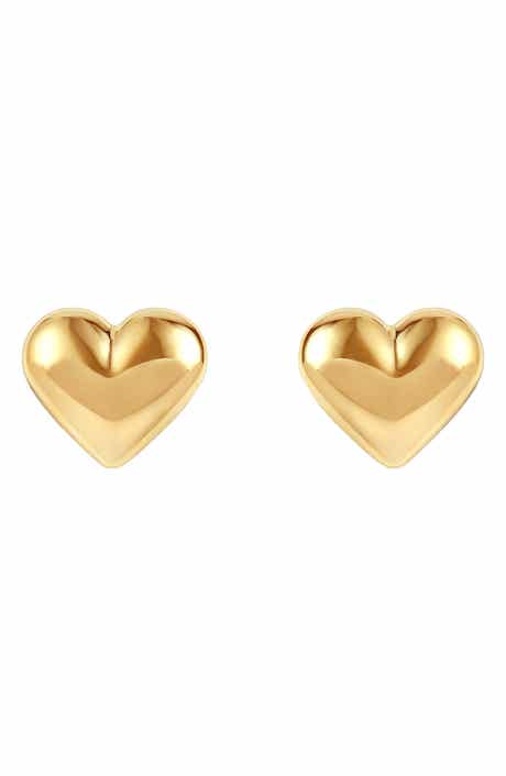 Frankie & Zoe Puffed Heart Stud Earrings