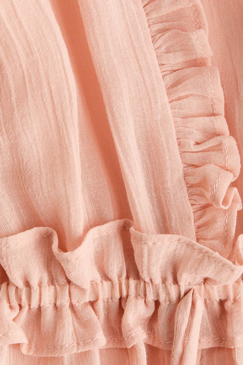 Ruffle-trimmed Lyocell Top, Alternate, color, Peach pink