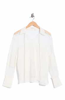 Silk Crepe de Chine Lace Mix Top
