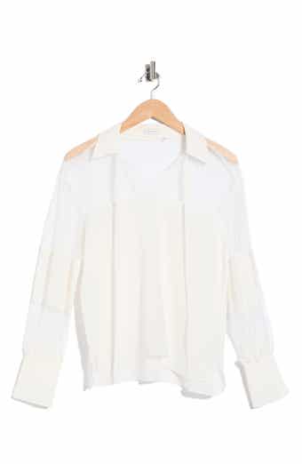 Silk Crepe de Chine Lace Mix Top