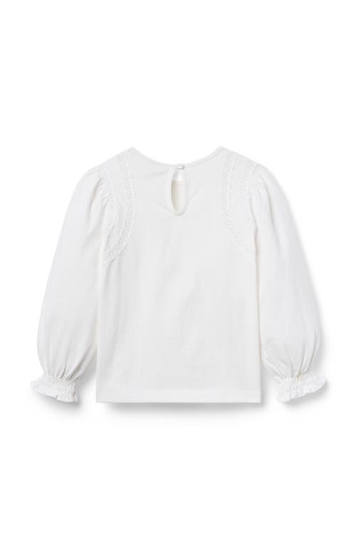 Janie And Jack Crochet Trim Top In White