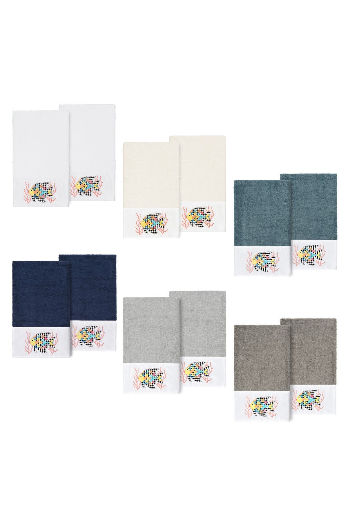 Linum Home Textiles Feliz Embellished Bath Towel - Set of 2 - White ...