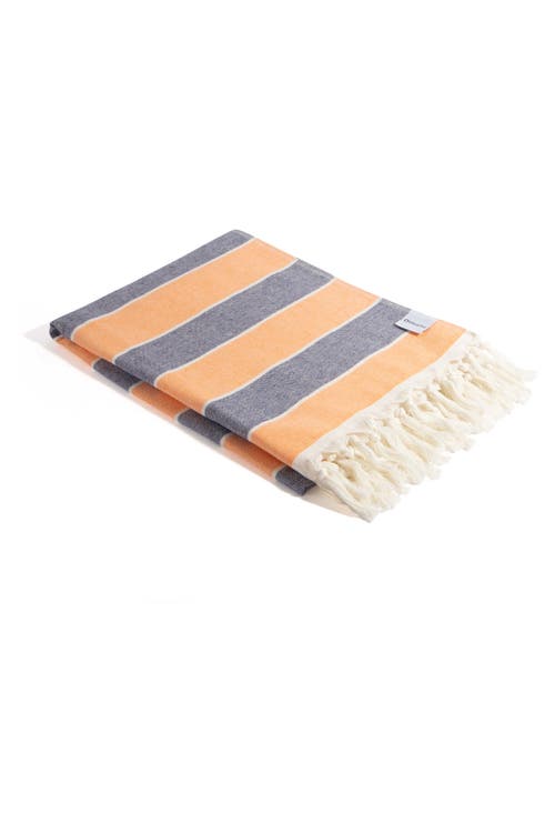 Infusezen Multi Stripe Terry Cloth Lined Turkish Towel