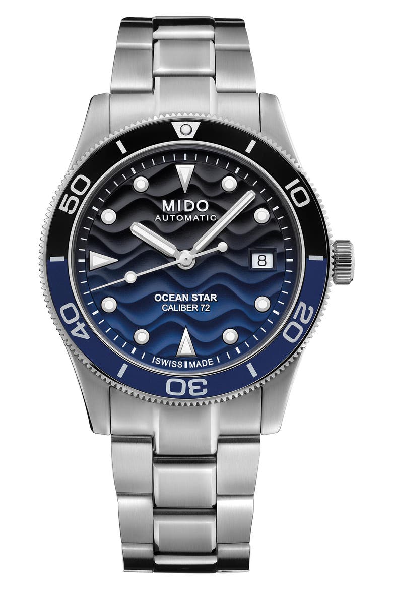 Ocean Star Captain Automatic Bracelet Watch, 39mm, Main, color, BLUE GRADIENT