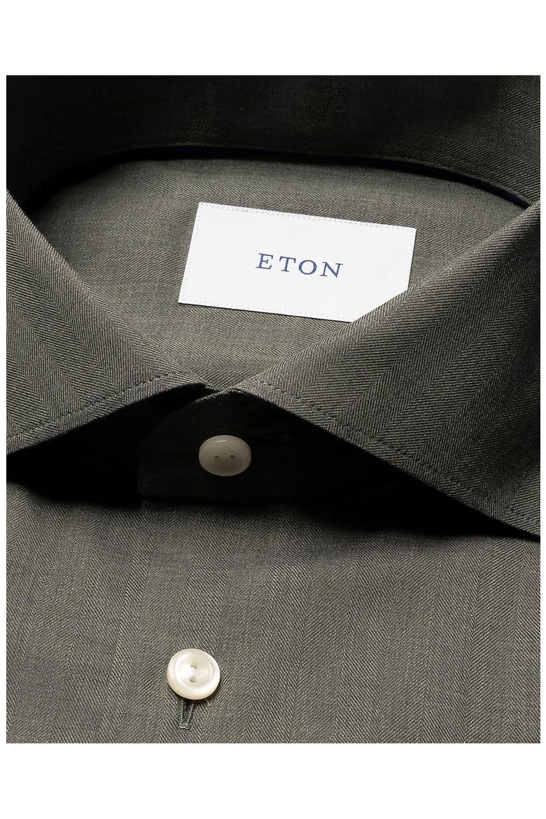 Slim Fit Flannel Dress Shirt, Alternate, color, DARK GREEN