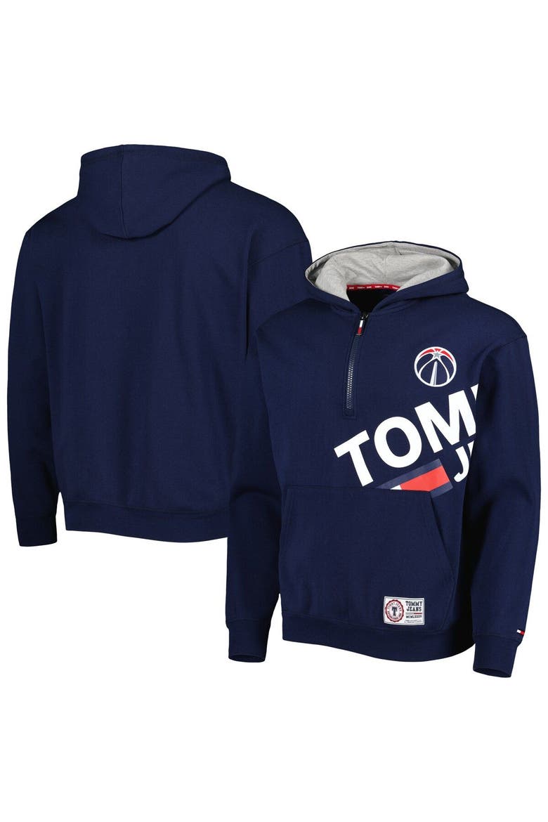 Men's Tommy Jeans Navy Washington Wizards Bernard Half-Zip Hoodie, Main, color, Navy