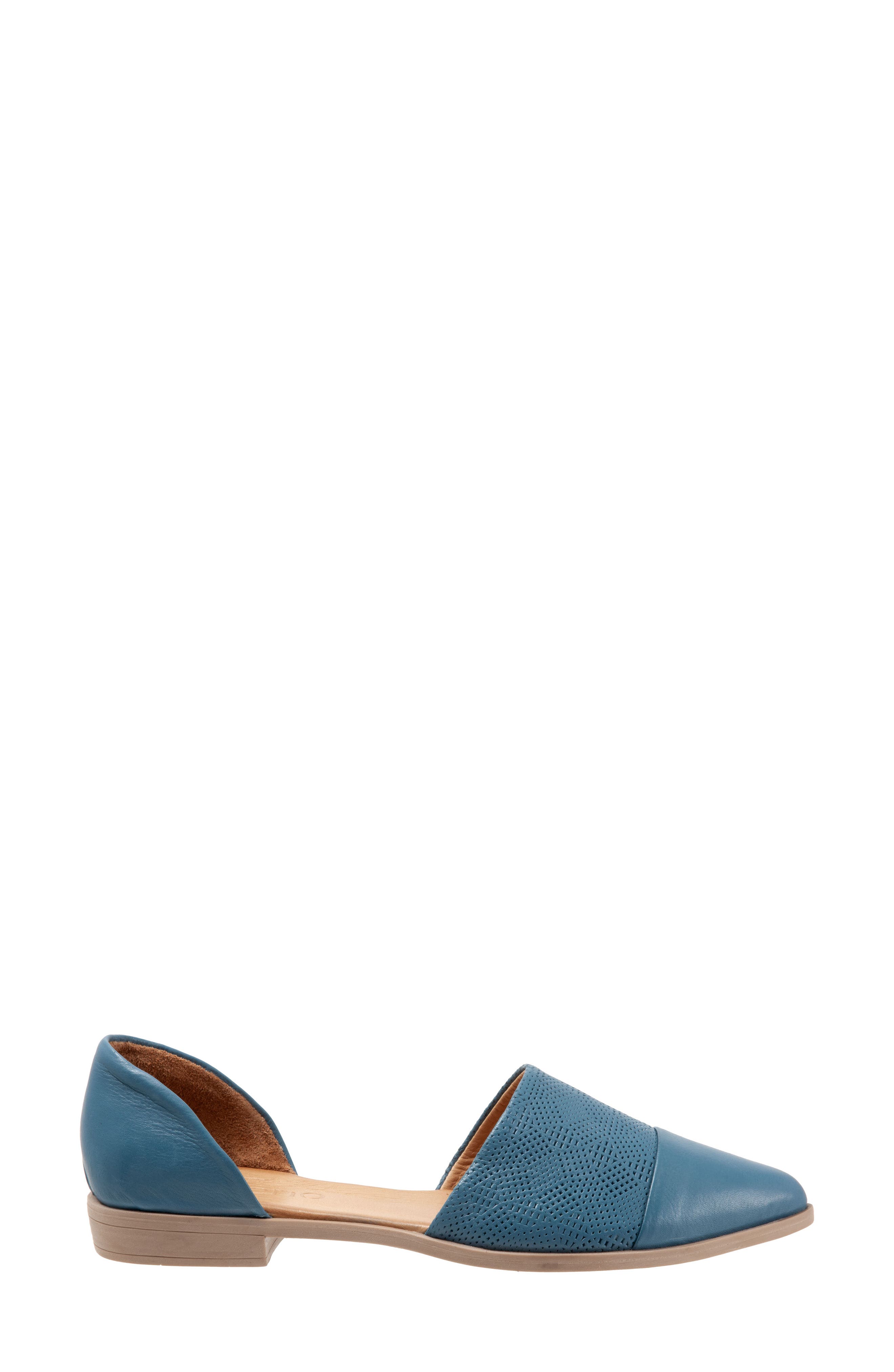 Bella d'Orsay Flat, Alternate, color, DENIM LEATHER