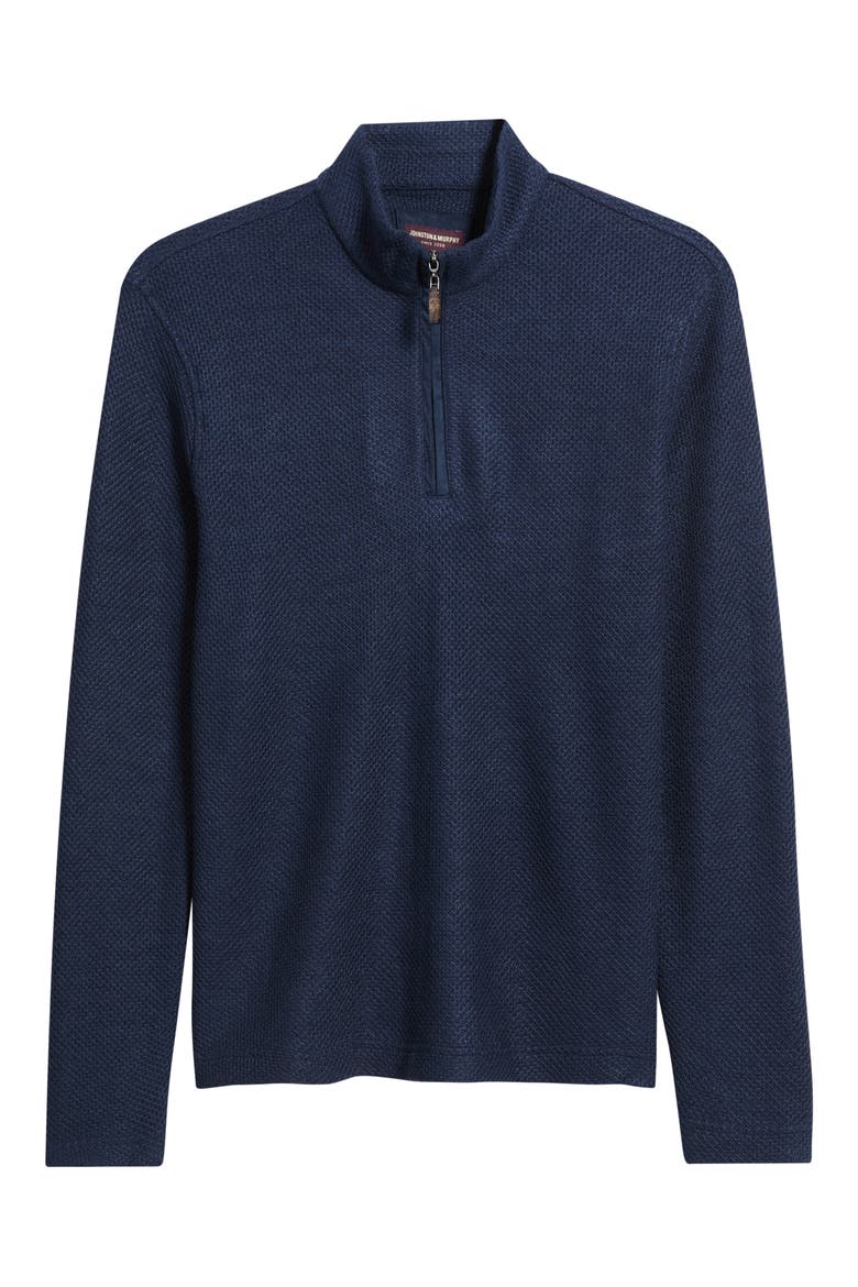 Dalton Mélange Quarter Zip Pullover, Alternate, color, NAVY