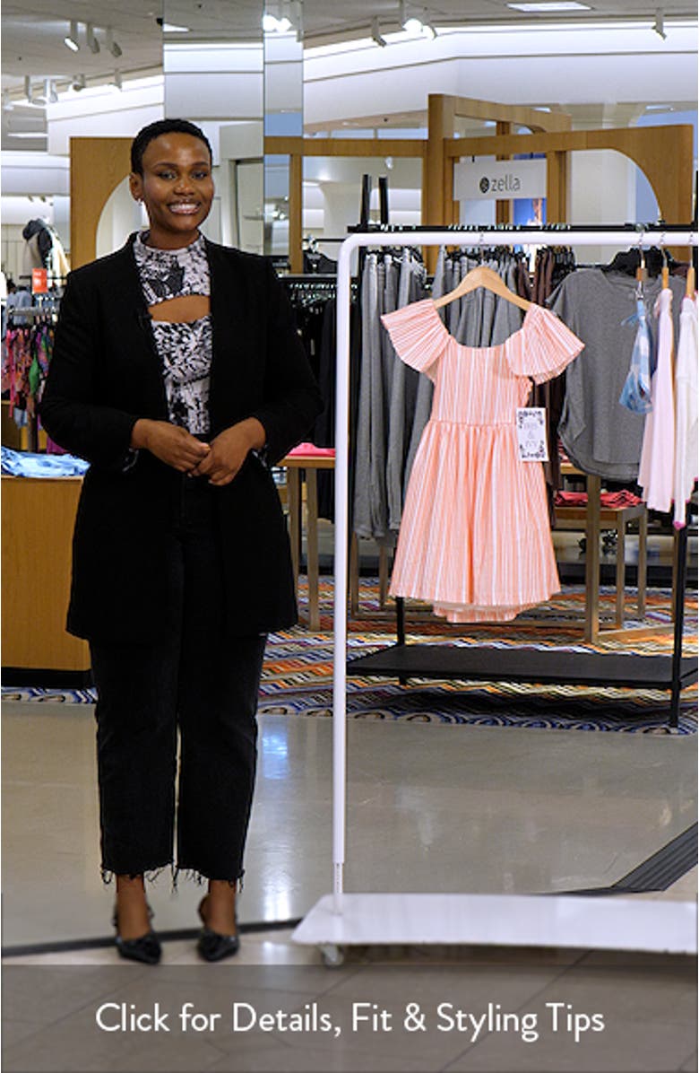 Kids' Stripe Flutter Sleeve Party Dress, sales video thumbnail