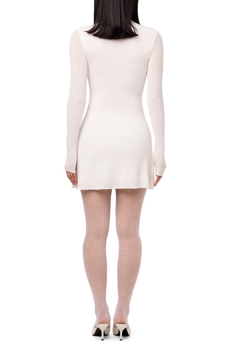 Funnel Neck Long Sleeve Minidress, Alternate, color, WHITE
