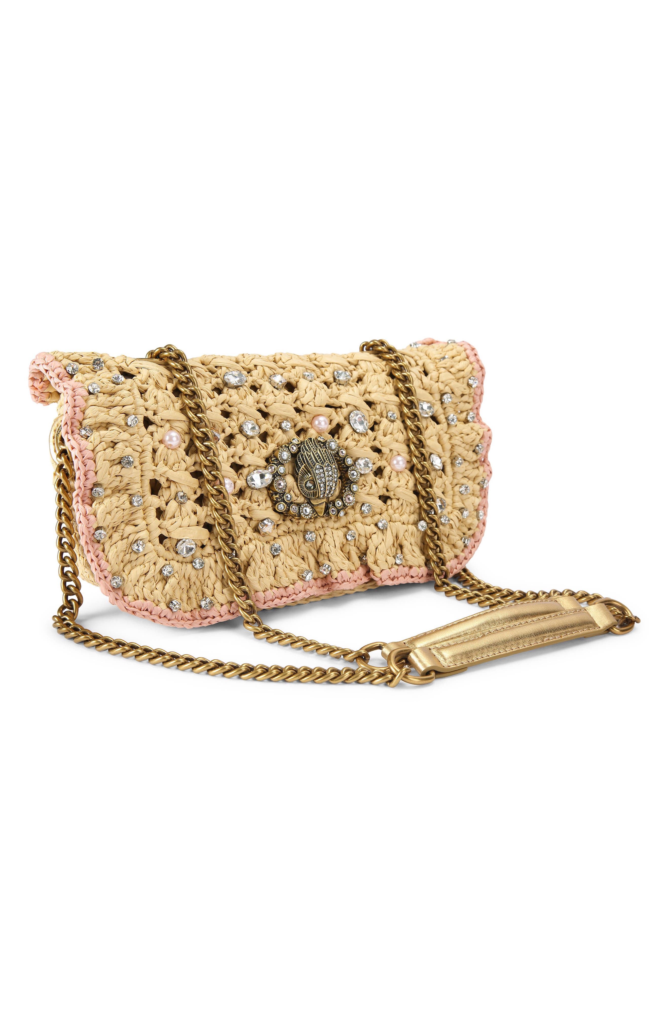 Kurt Geiger London Small Chelsea Woven Shoulder Bag, Alternate, color, Open Beige