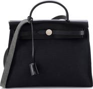 Pre-Owned Hermes Herbag Zip Leather and Toile 31