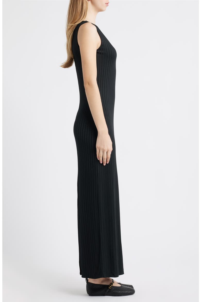 Natalia Boat Neck Sleeveless Maxi Dress, Alternate, color, BLACK