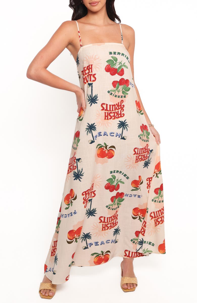 Petal & Pup Valencia Produce Print Maxi Sundress, Main, color, Tutti Fruiti