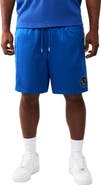 True Religion Mesh Block Satin Drawstring Shorts