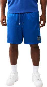 True Religion Mesh Block Satin Drawstring Shorts