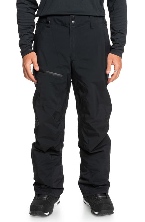 Quiksilver Mission Gore-Tex® Waterproof WarmFlight® Insulated Recycled Polyester Snow Pants in True Black 