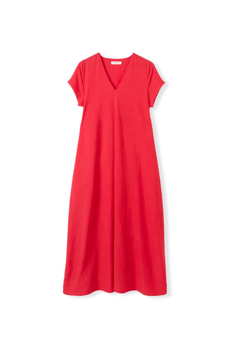 Celtic & Co. Cap Sleeve V-Neck Swing Maxi Dress, Alternate, color, Tulip