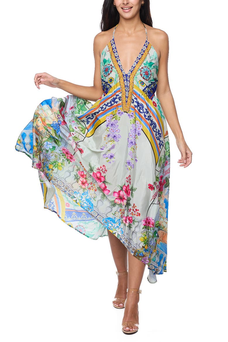 Print Sundress, Main, color, GREEN