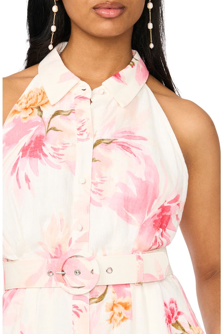Print Belted Sleeveless Maxi Dress, Alternate, color, TEABERRY